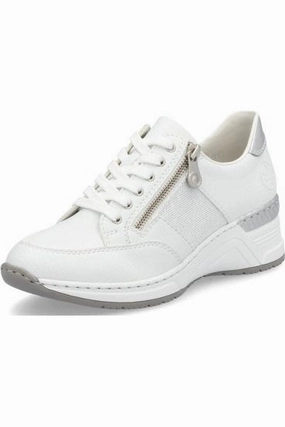 Rieker Ladies trainer N4322-80 in White Strong Grip Shop Day