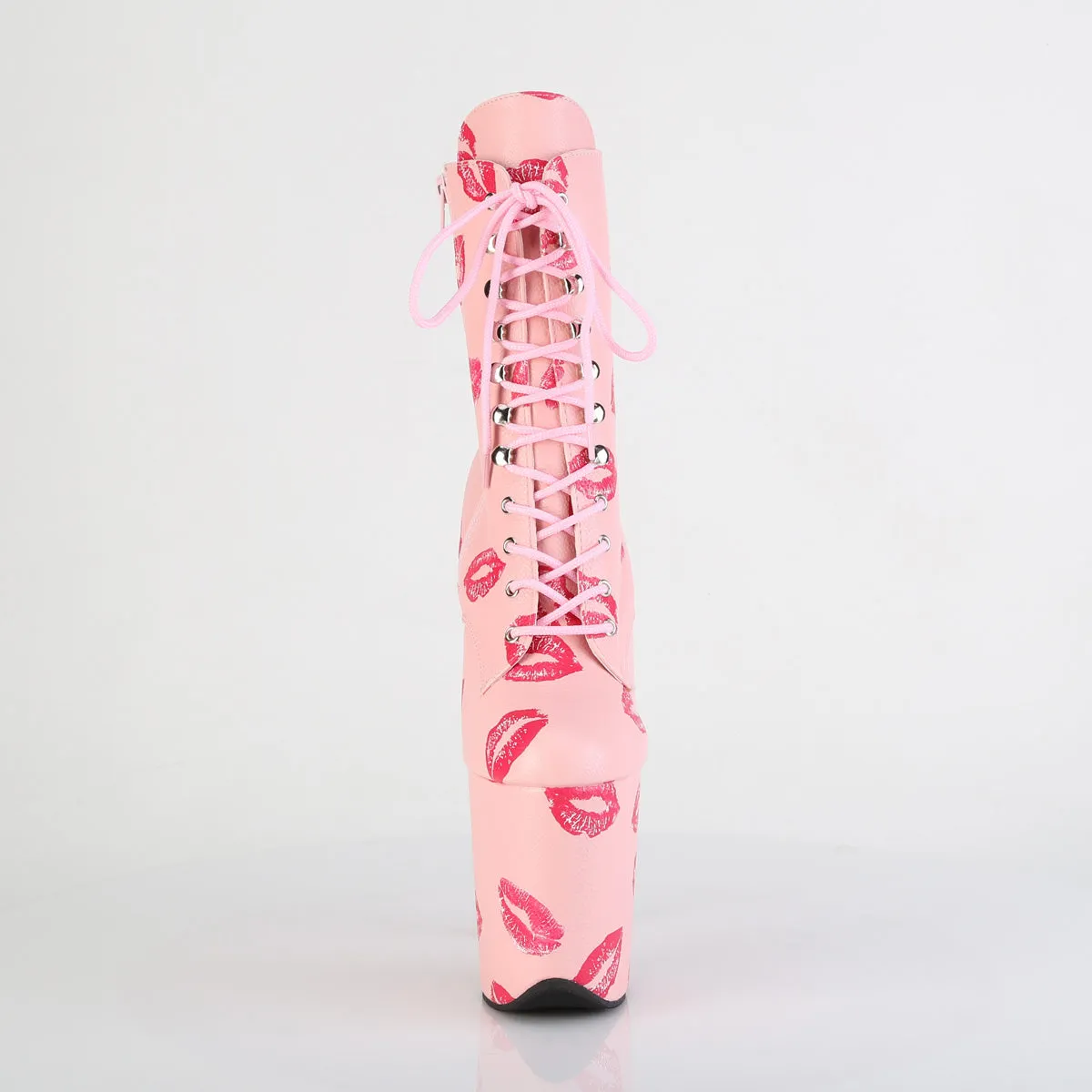 Asics Shoes Pune FLAMINGO-1020KISSES Pleaser Baby Pink Faux Leather Sexy Platform Shoes (Pole Dancing Heels)