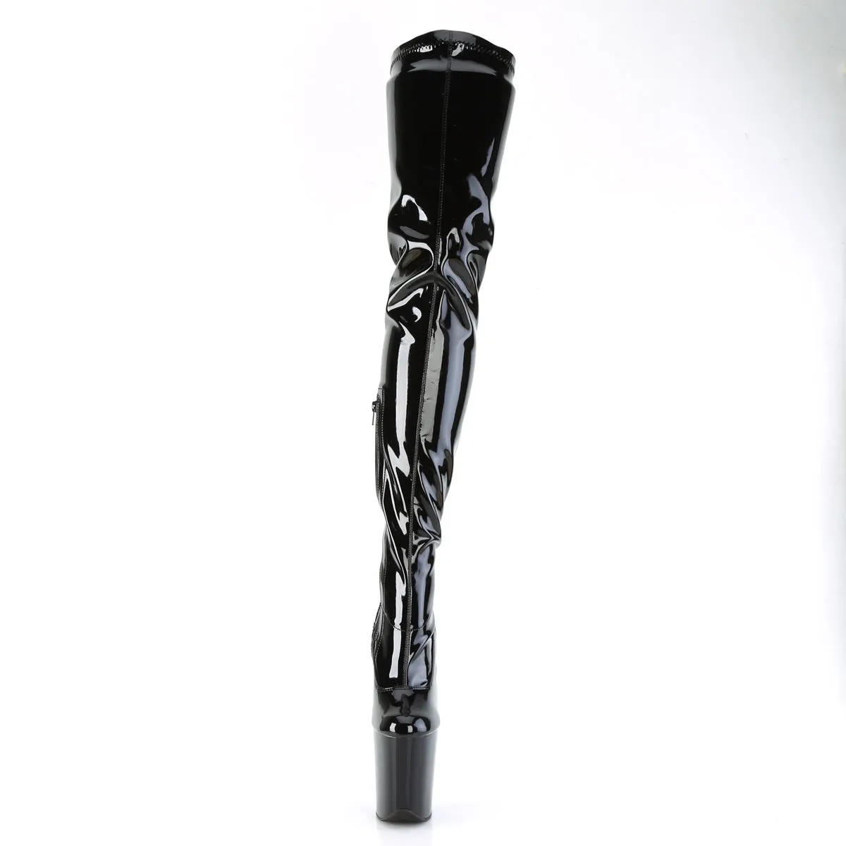 Asics Ankle Support Shoes FLAMINGO-4000 Pleaser Black Patent Sexy Platform Shoes (Pole Dancing Heels)