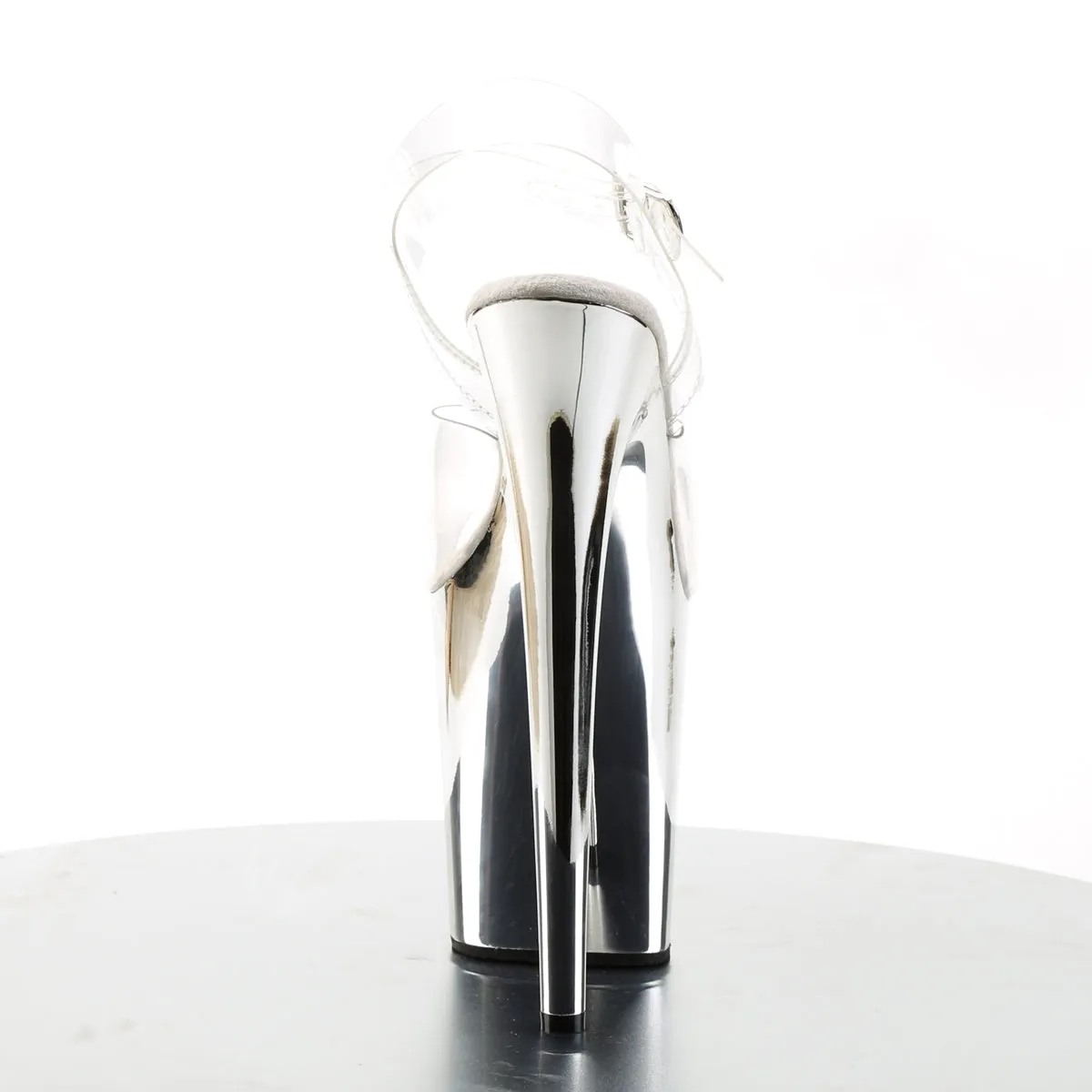 FLAMINGO-808 Pleaser Clear/Silver Chrome Sexy Platform Shoes (Pole Dancing Heels) Weight Of Asics Running Shoes
