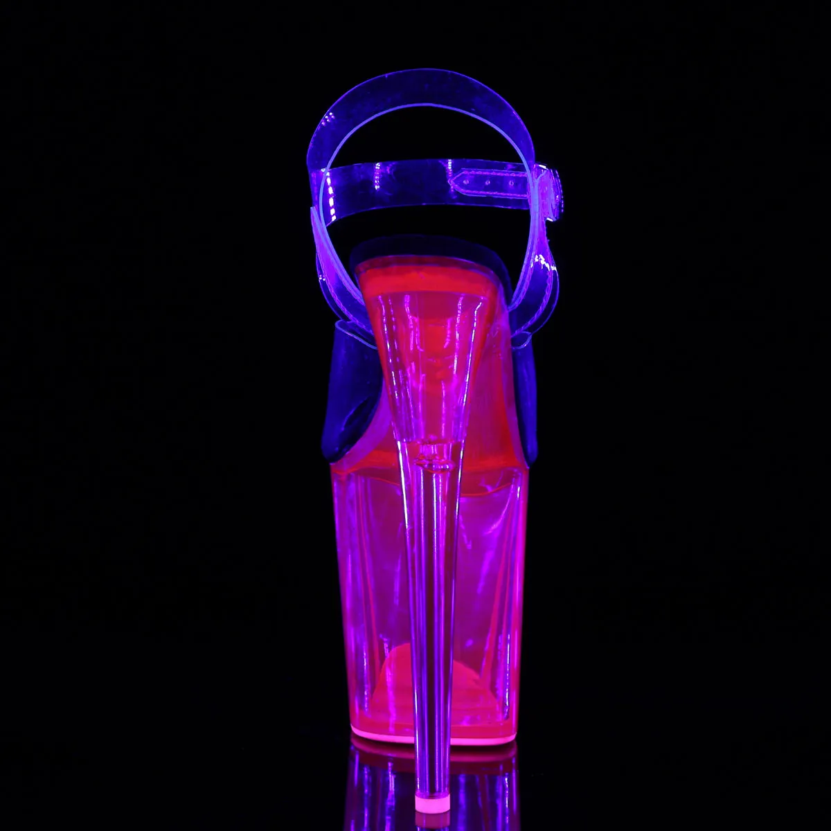 FLAMINGO-808UVT Pleaser Clear/Hot Pink Tinted Sexy Platform Shoes (Pole Dancing Heels) Asics Shoes Pakistan