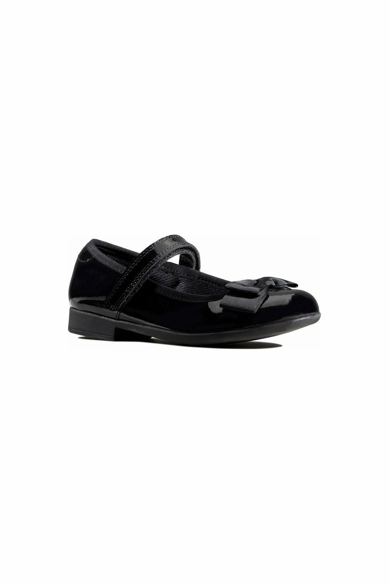 Clarks Scala Tap Toddler black patent Runway Mood