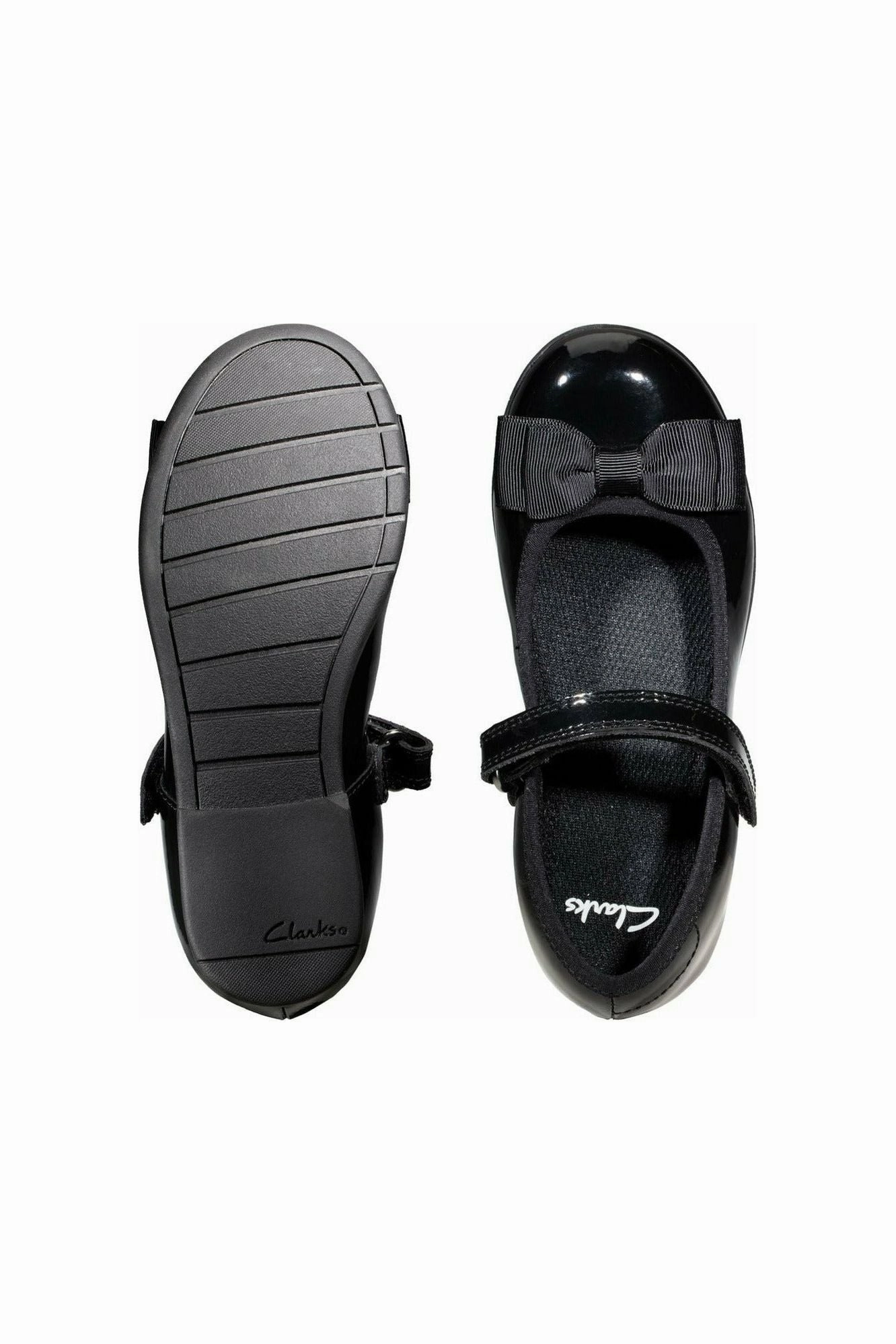 Clarks Scala Tap Toddler black patent Formal Style