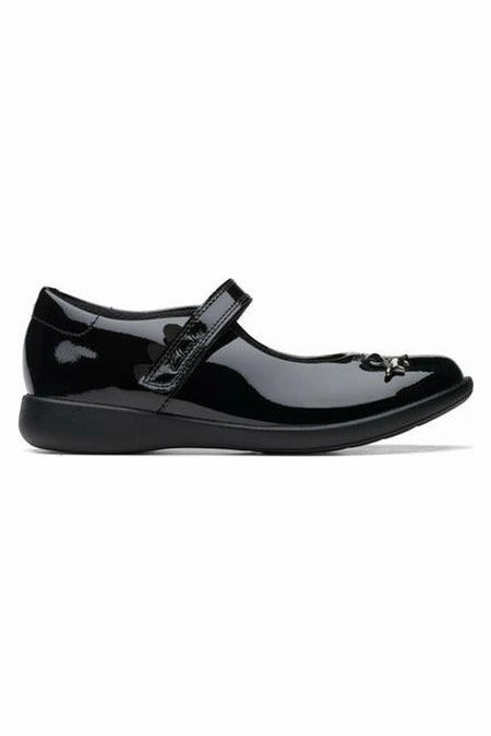 Clarks Etch Fun K in Black Patent Fit Mood