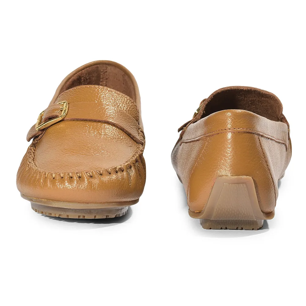 Healers Formal Shoes Tan Loafers For Women 2074-21 By Liberty Loafers Restaurant