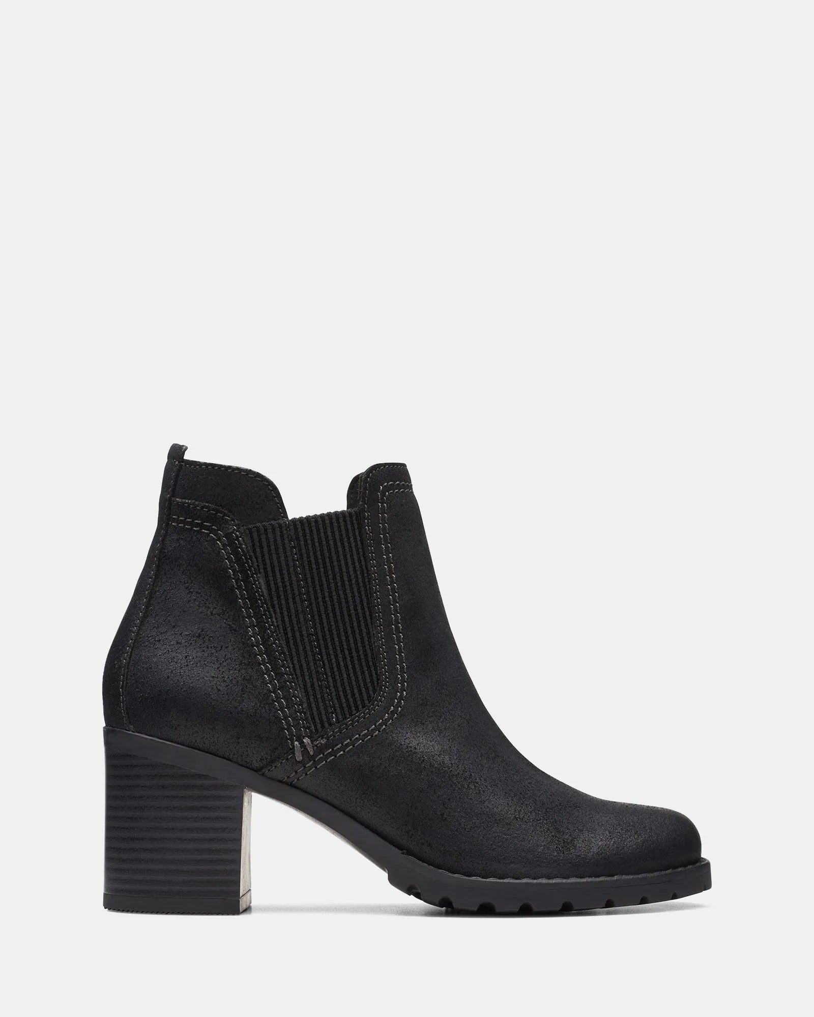 Leda Up Black Suede Punch Step Simple Fit