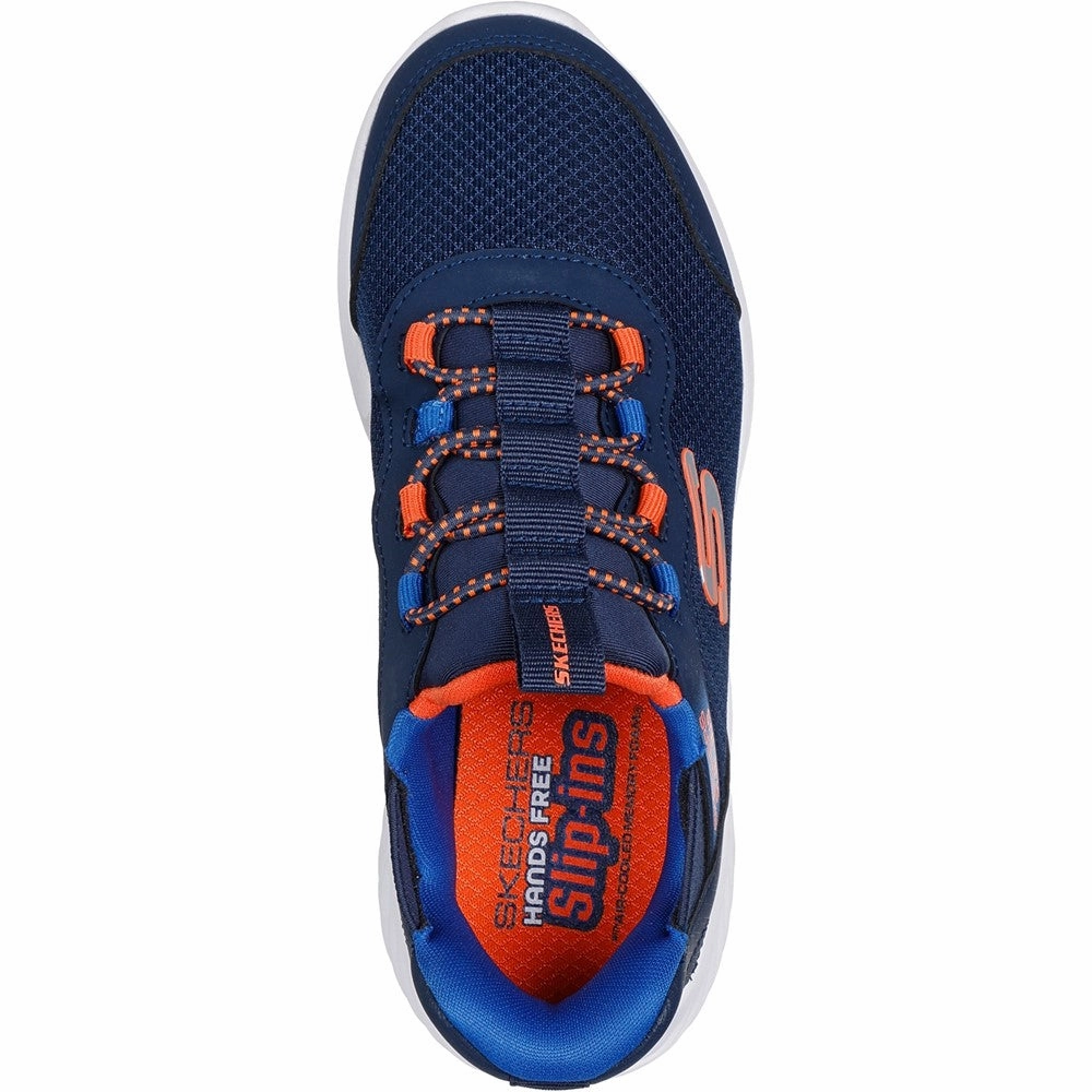 Cushioned Upper Dusk Step Skechers Bounder Brisk-Burst Trainer