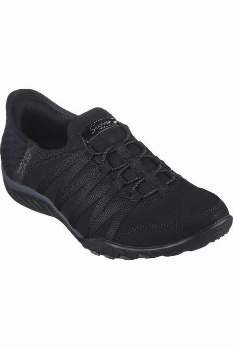 Indoor style Class Day Skechers Slip Ins Breathe Easy 100593 in Black