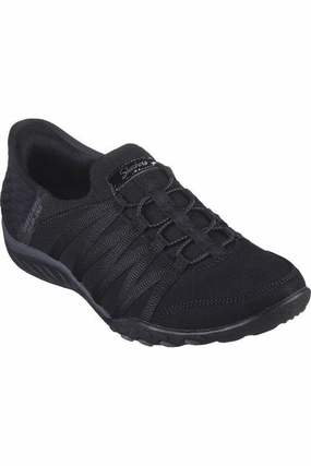 Skechers Slip Ins Breathe Easy 100593 in Black Feet Relief Modern Fit