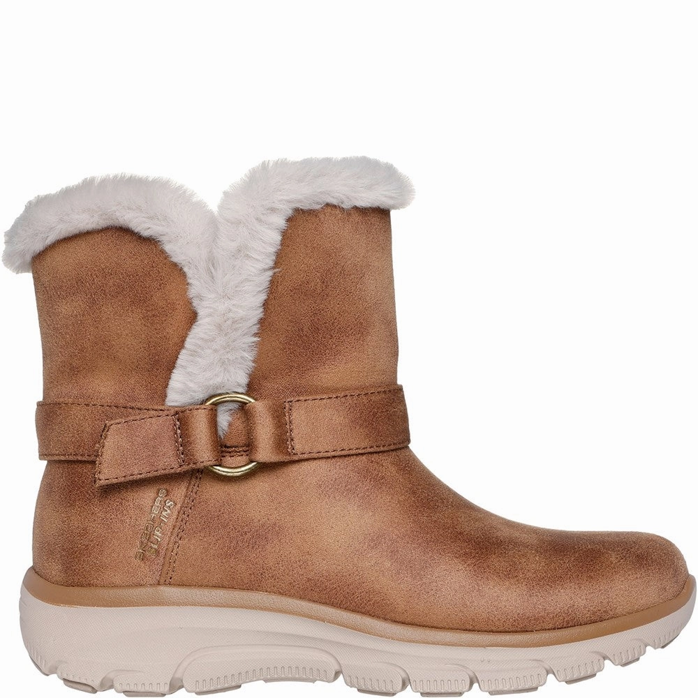 TPR Sole Silver Glow Skechers Easy Going Dreamers Move Ankle Boots