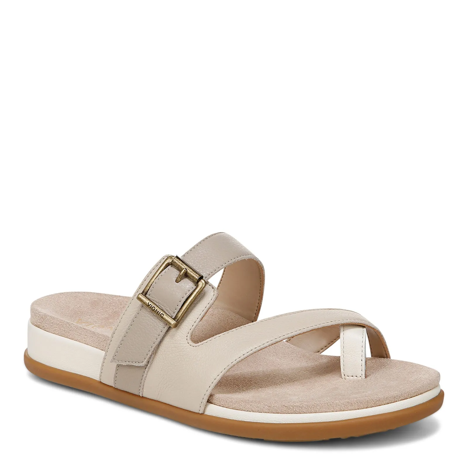 Women's Vionic, Carmela Slide Sandal Toe Post Comfortable Beach Shoes