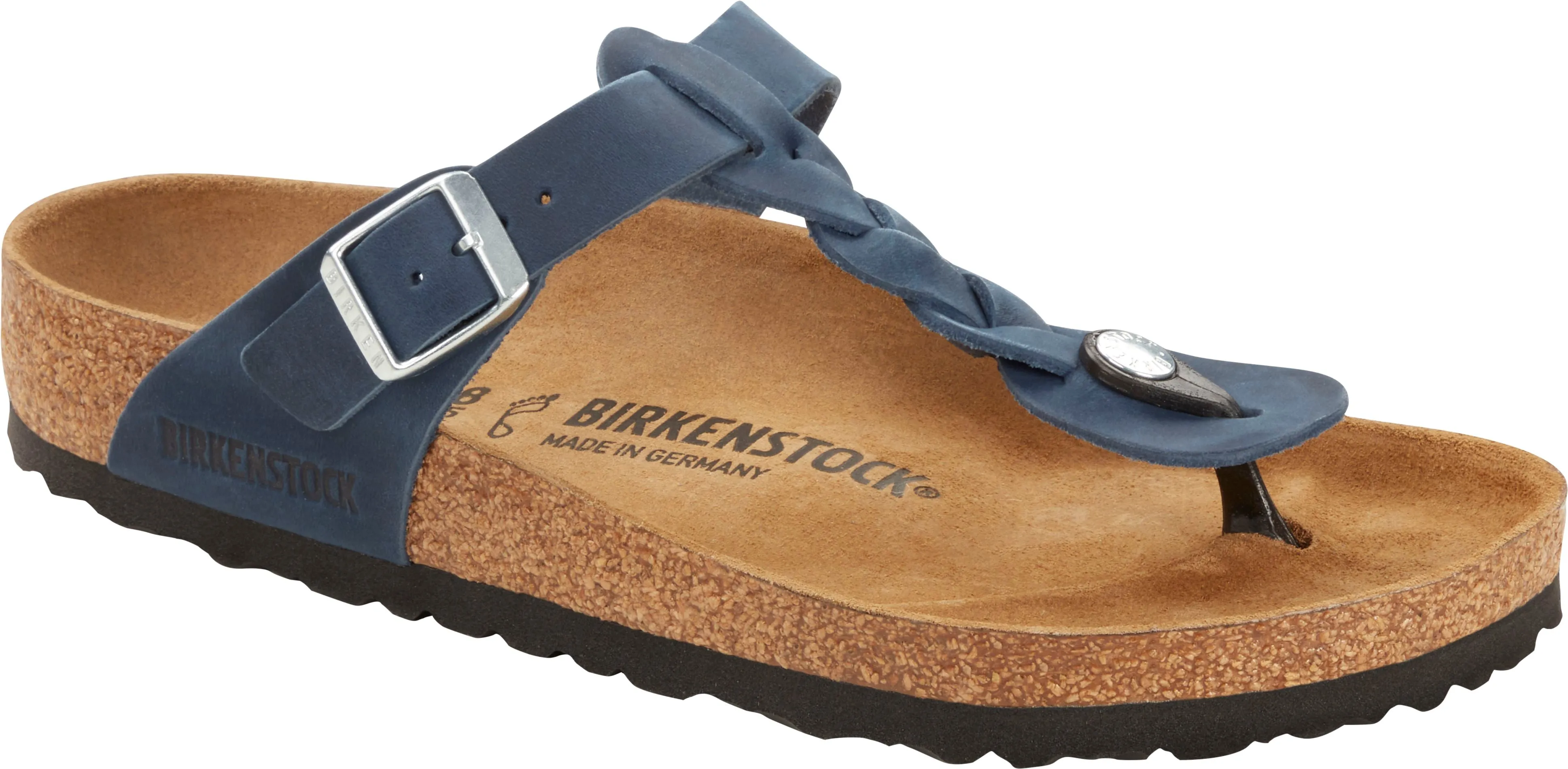 Lightweight Walking Shoes Orthopedic Design Birkenstock Gizeh Braid Navy oiled leather 1020992