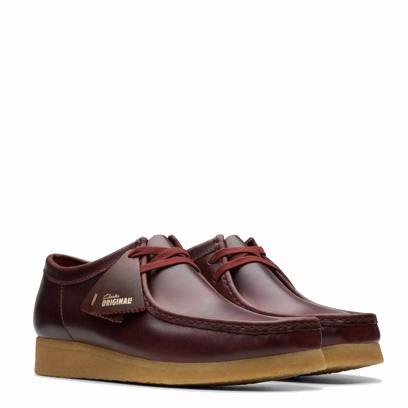 Clarks Originals Wallabee Deep Red Leather Ceremony Glow