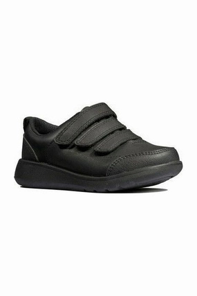Clarks Scape Sky Kid black leather Park Picnic Breathable mesh