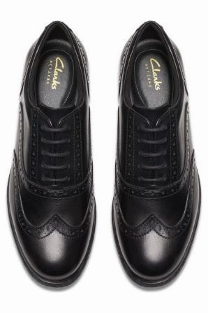 mesh ventilation Fit Mood Clark Havisham Oak black leather wide fit