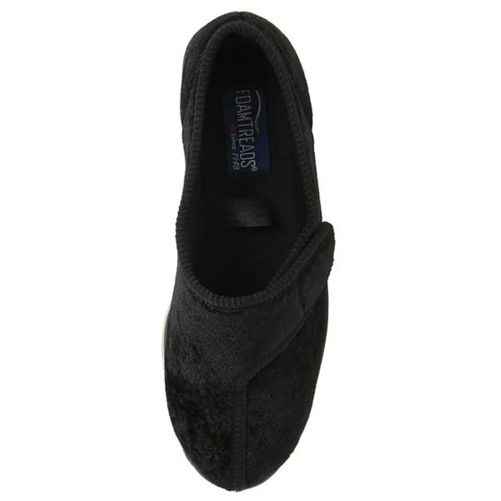 Foamtreads Jewel Slipper Black Velour (Women's) House Slippers Walmart