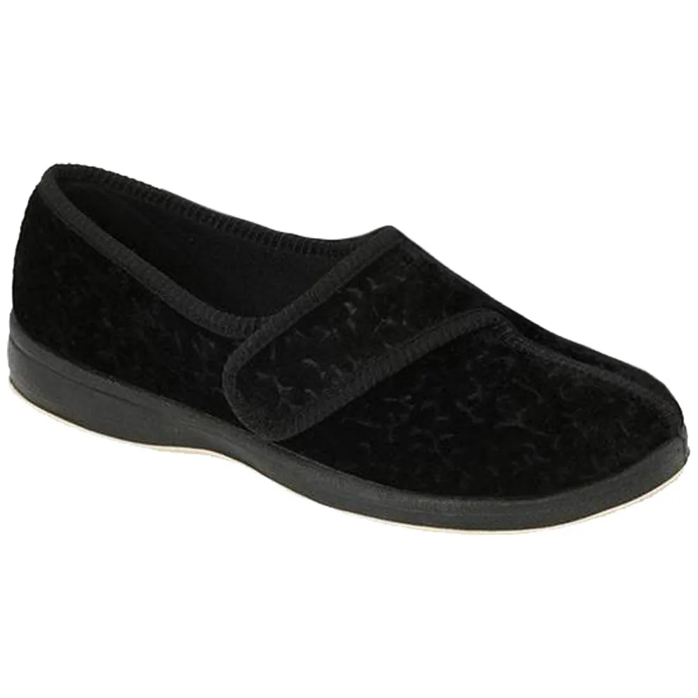 Foamtreads Jewel Slipper Black Velour (Women's) Osrs Mole Slippers