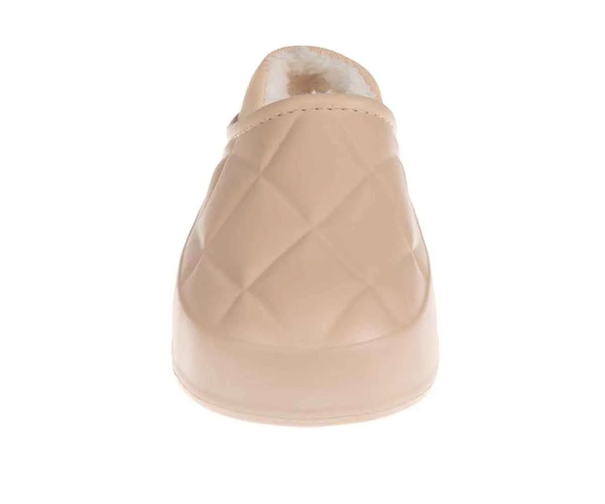 Cozies Slippers FOAMWALK Women's Platform Clogs - Quilted Fuzzy Clogs for Women, Faux Fur Lined Fall Clogs Slippers for Women