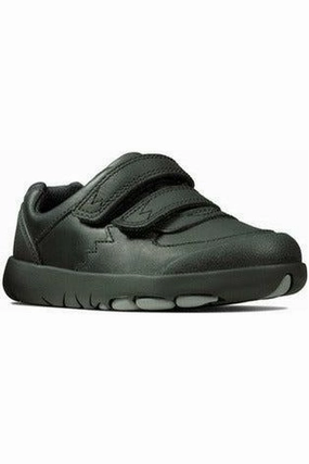 Smooth ride Clarks Rex Pace Toddler Black Leather