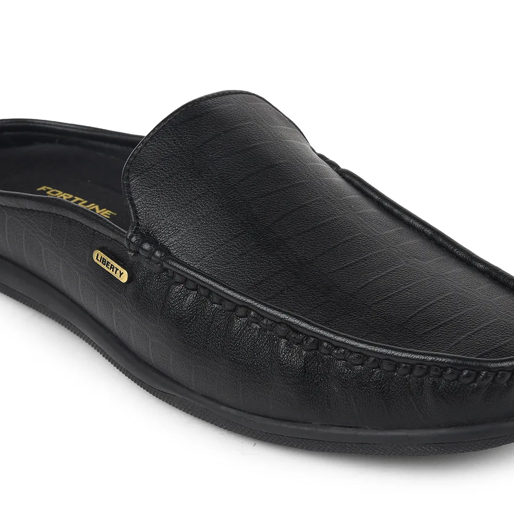 Peace And Love Loafers Fortune Black Casual Loafers For Mens VSL-6 By Liberty