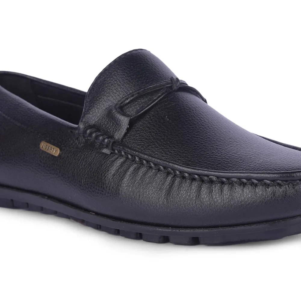 Water Shoes Loafers Fortune Black Formal Loafers For Men AVL-5 By Liberty