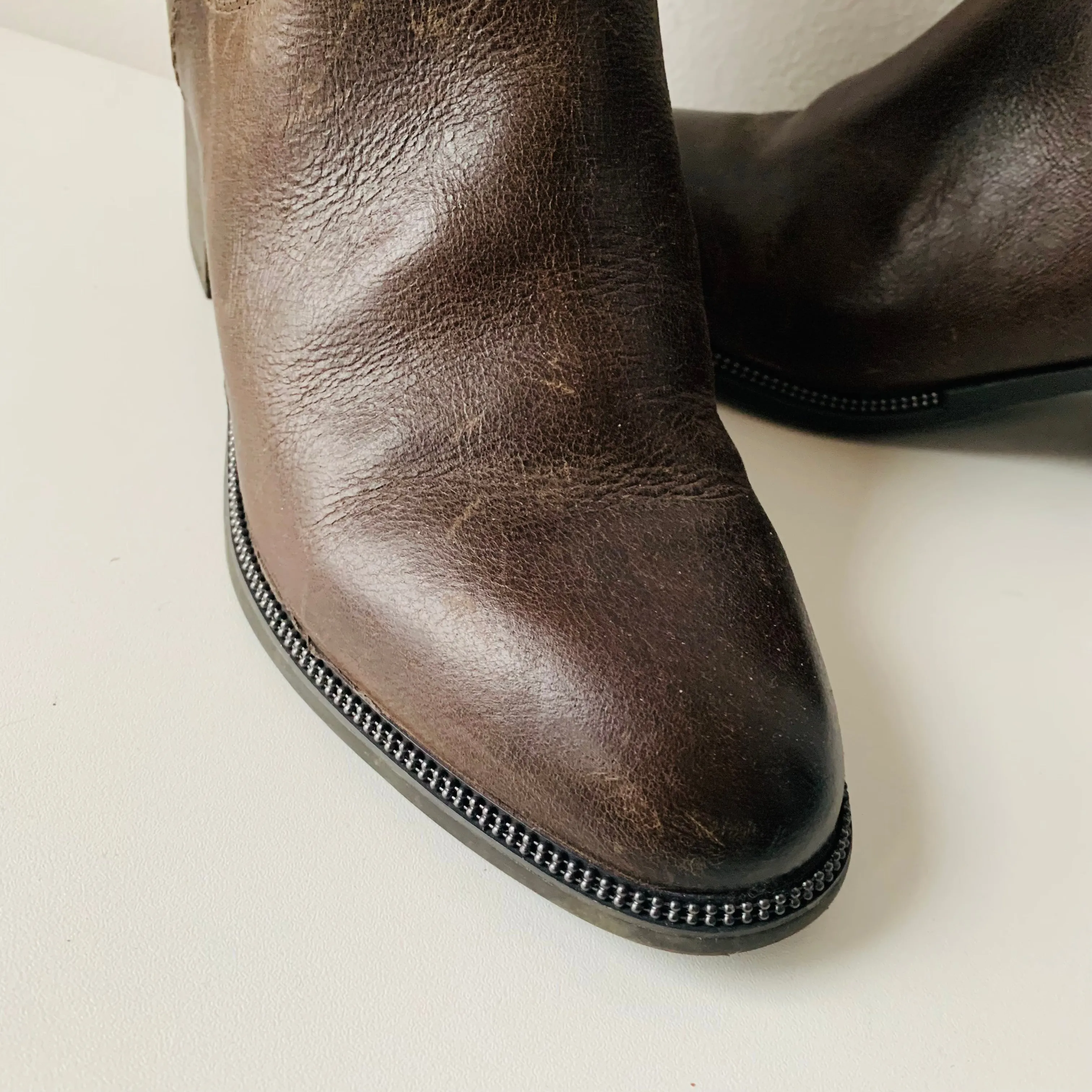 Shoes Adidas Soccer Franco Sarto Brown Distressed Leather Boots Size 10