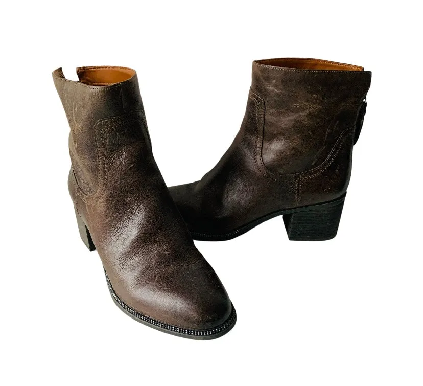 Franco Sarto Brown Distressed Leather Boots Size 10 Adidas Skating Shoes