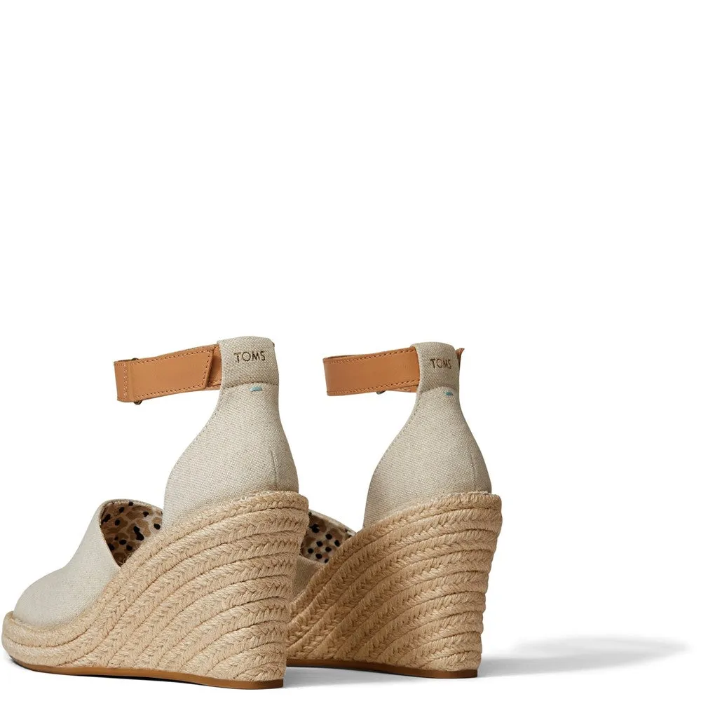 TOMS Marisol Natural Oxford/Leather Wedge Sporty Flats