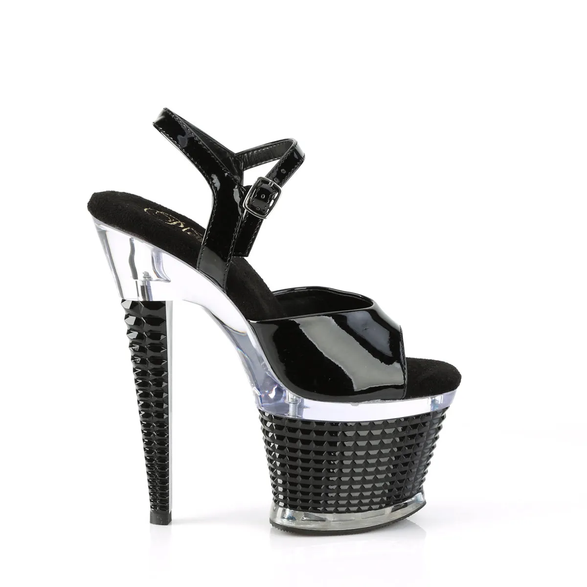 SPECTATOR-709 Pleaser Black Patent Sexy Platform Shoes (Pole Dancing Heels) Asics Fifty Four Wrestling Shoes