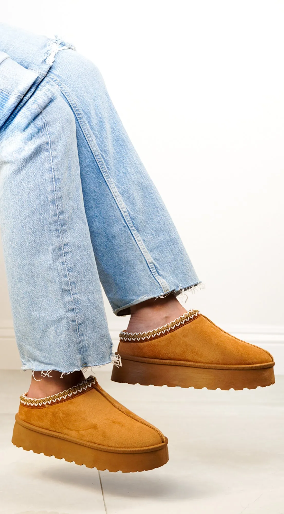 The Gravel Shoe Adidas Tamara Tan Platform Booties - Brown