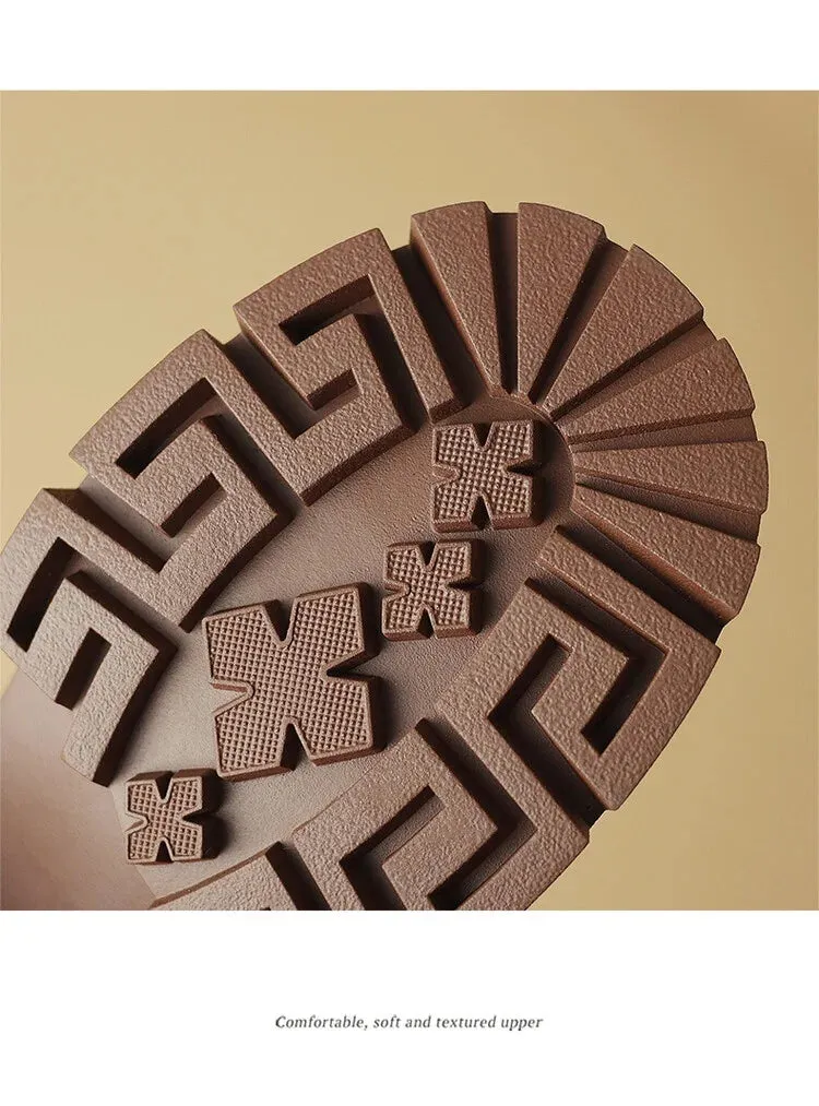 Sherpa Loafers Women's Pumps Cow suede Leather Shoes Round Toe Thick Heel Shoes Mixed Colors Slip-on