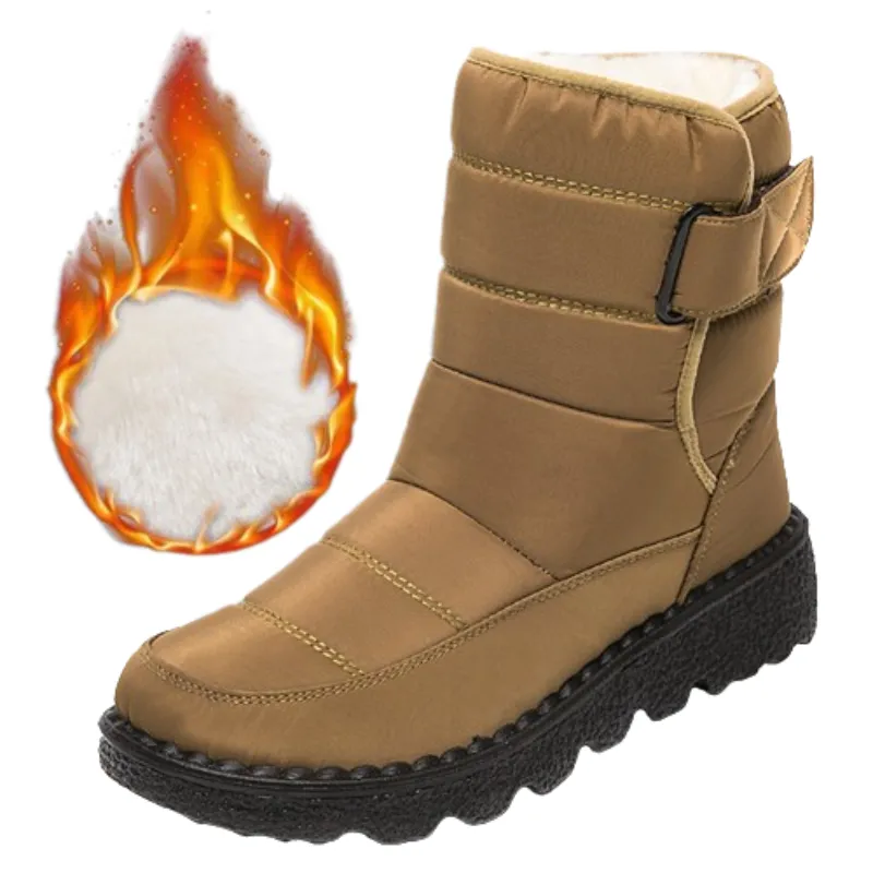 Plaid Snow Boots Cuzcare Orthopedic Boots For Women Waterproof Comfortable Fur Lined Ankle Winter Snow Boots