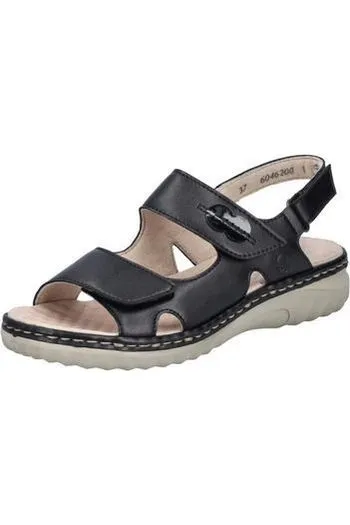 Stylish Flip-flops for Travel Chunky Rieker ladies sandal 60462-00 in Black