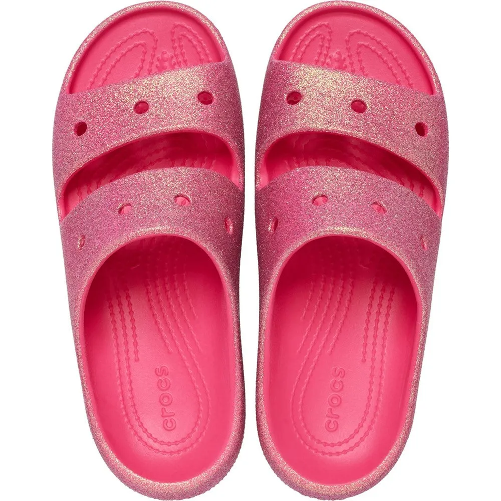 Crocs Unisex Classic Iridescent Glitter Sandal Look Sharp