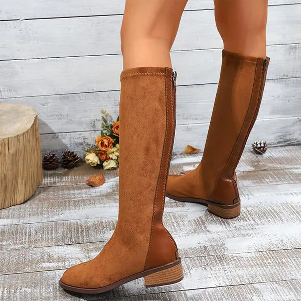 New Adidas Shoes Women's Fashion Patchwork Suede Knee-High Boots 66315118S