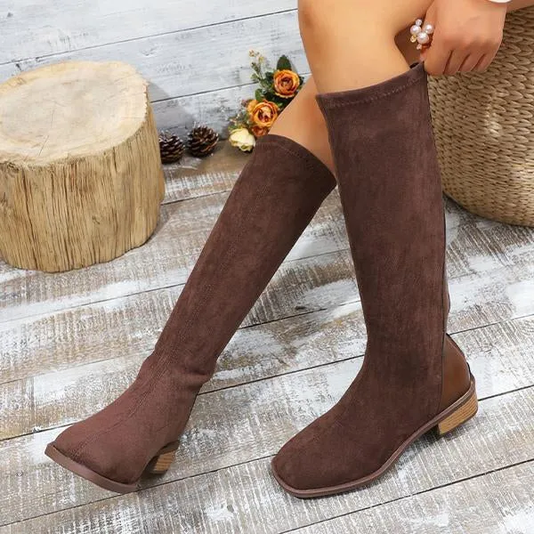 Women's Fashion Patchwork Suede Knee-High Boots 66315118S Adidas D'artagnan V Fencing Shoes