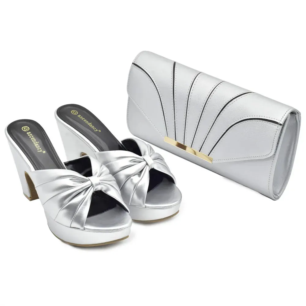 Snoopy Slides African Women's Shoes And Bag Made of High-Quality Shiny Materials