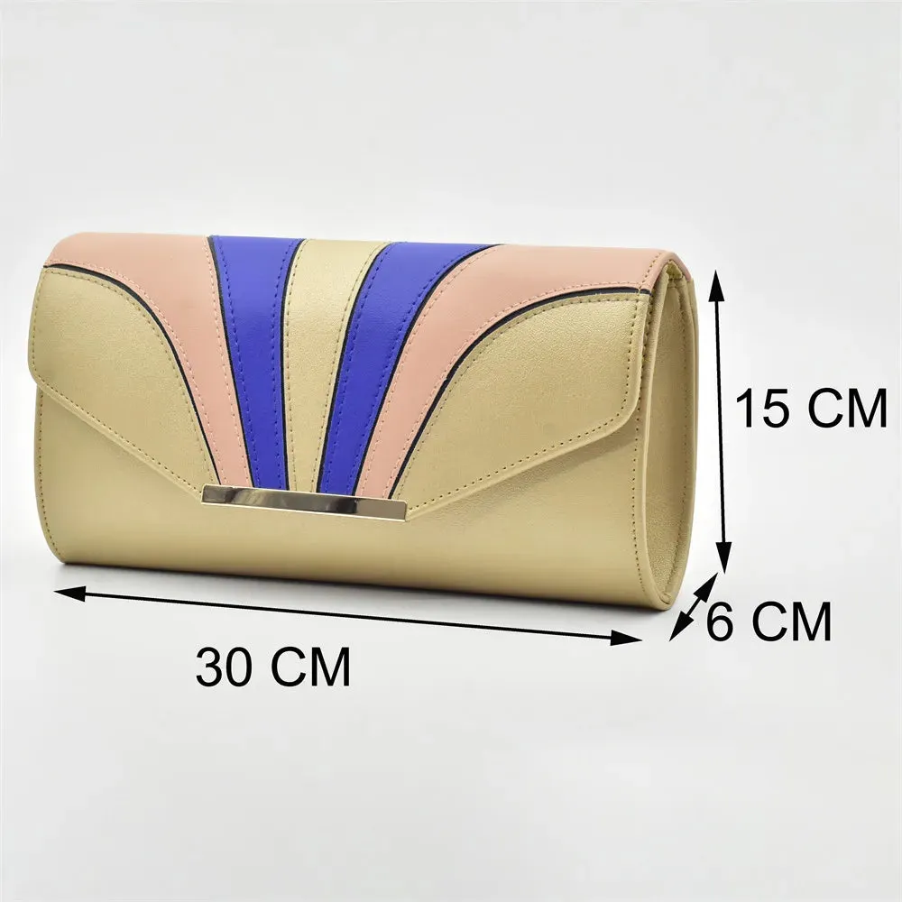 African Women's Shoes And Bag Made of High-Quality Shiny Materials Slippers With Support