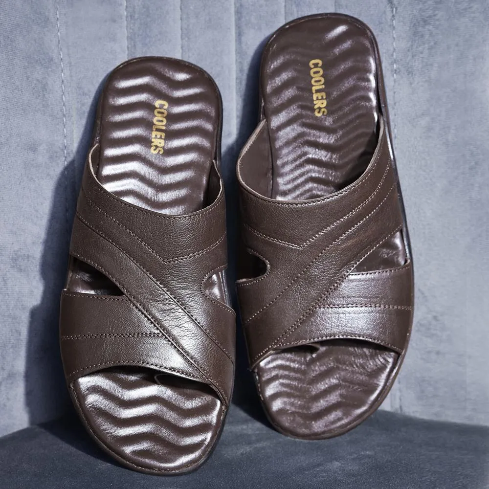 Steeler Slippers Coolers By Liberty Men LG-751 Brown Casual Slippers