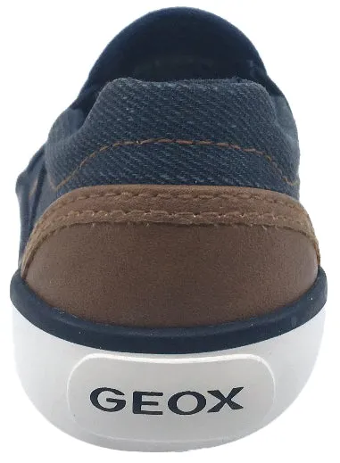 Best Asics Everyday Running Shoes Geox Boy's and Girl's Kilwi Denim and Brown Canvas Slip-On Sneaker