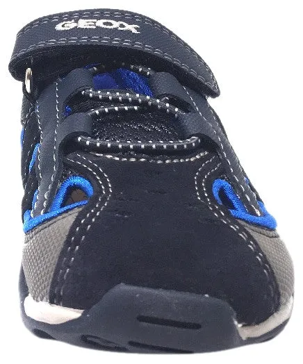 Asics Gel-quantum 360 Running Shoe Geox Boy's Aragon Navy & Royal Blue Single Hook and Loop Strap Closed Toe with Bumper and Elastic Lace Sandal