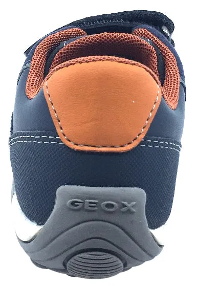 Asics Aggressor 2 Wrestling Shoes GEOX Boy's Arno Hook and Loop Sneaker (Navy/Dark Orange)