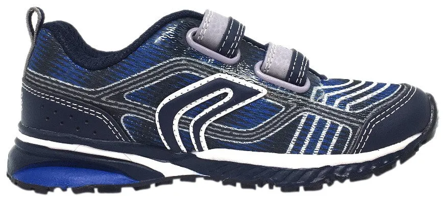 Geox Boy's Bernie Navy & Royal Blue Double Hook and Loop Strap Sneaker Supportive Asics Shoes
