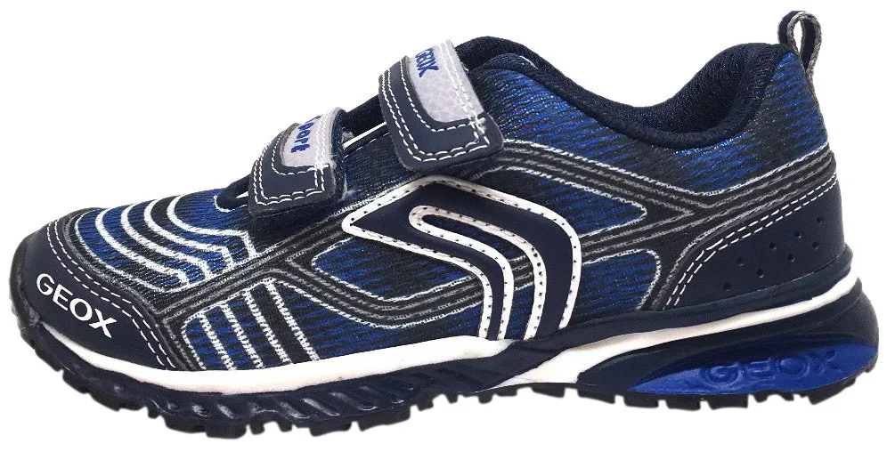 Geox Boy's Bernie Navy & Royal Blue Double Hook and Loop Strap Sneaker Asics Classic Running Shoes