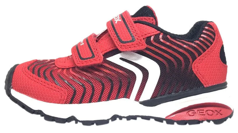 Geox Boy's Bernie Red & Black Double Hook and Loop Strap Sneaker Asics Wrestling Shoes 2014