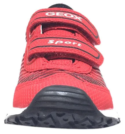 Geox Boy's Bernie Red & Black Double Hook and Loop Strap Sneaker Asics Gel-resolution Tennis Shoe