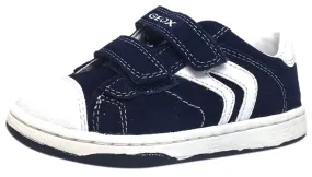 Geox Boy's Maltin Navy & White Double Hook and Loop Strap Sneaker Shoe Compare Saucony And Asics Running Shoes