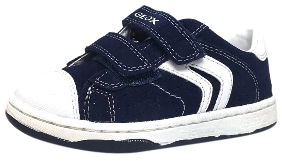 Asics Shoes Gel Venture 5 Geox Boy's Maltin Navy & White Double Hook and Loop Strap Sneaker Shoe