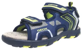 Geox Boy's Pianeta Navy & Lime Single Hook and Loop Strap Open Toe Sandal Asics Gel Kayano Shoes