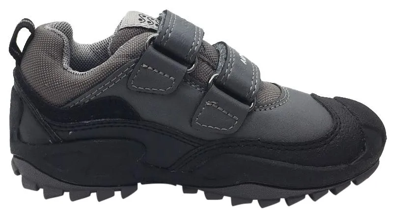 Asics Gel-kinsei Og Shoes Geox Boy's Savage Grey Textile Double Hook and Loop Sporty Sole Low Top Breathable Sneaker